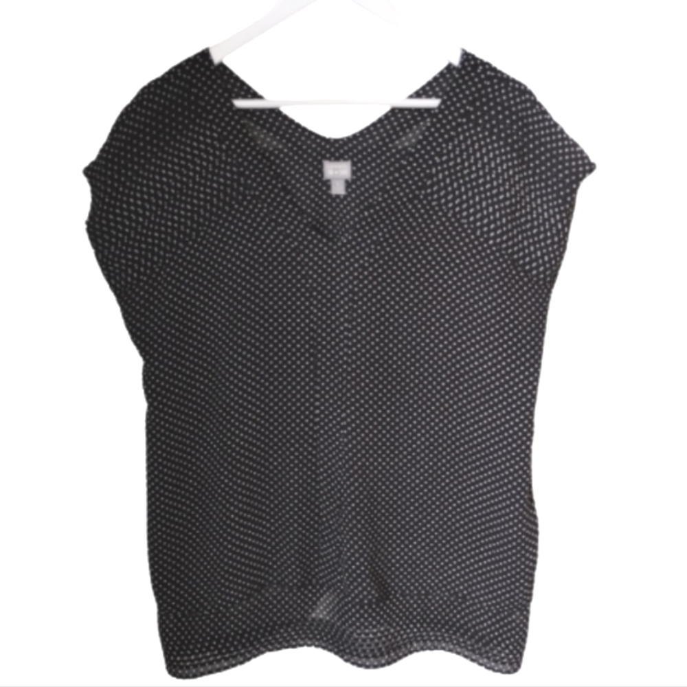 V-Neck Top CONVERSE One Star Black Layered Star Print Large